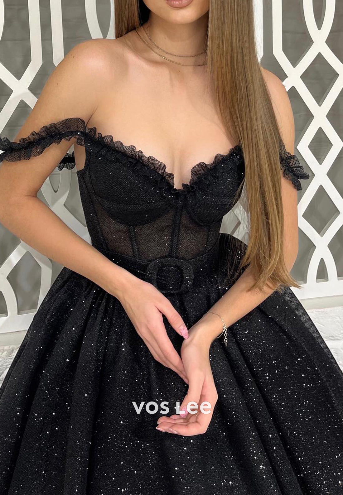 Sparkle & Shine A-Line Spaghetti Straps Sweetheart Ankle-Length Evening Dresses