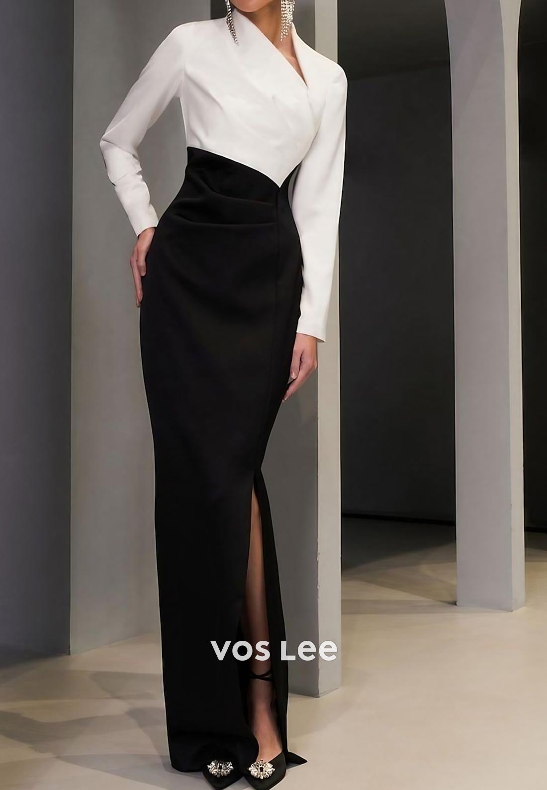 Simple Empire Waist Asymmetrical Mermaid Long Evening Dress with Split