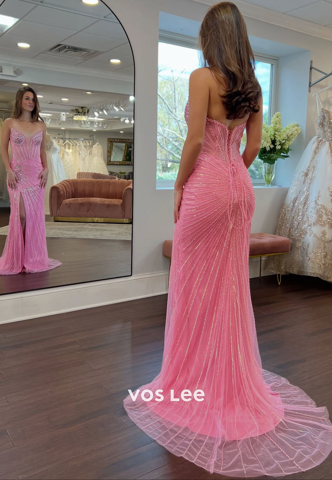 Trendy Mermaid Sweetheart Split Long Prom Dress with Beading