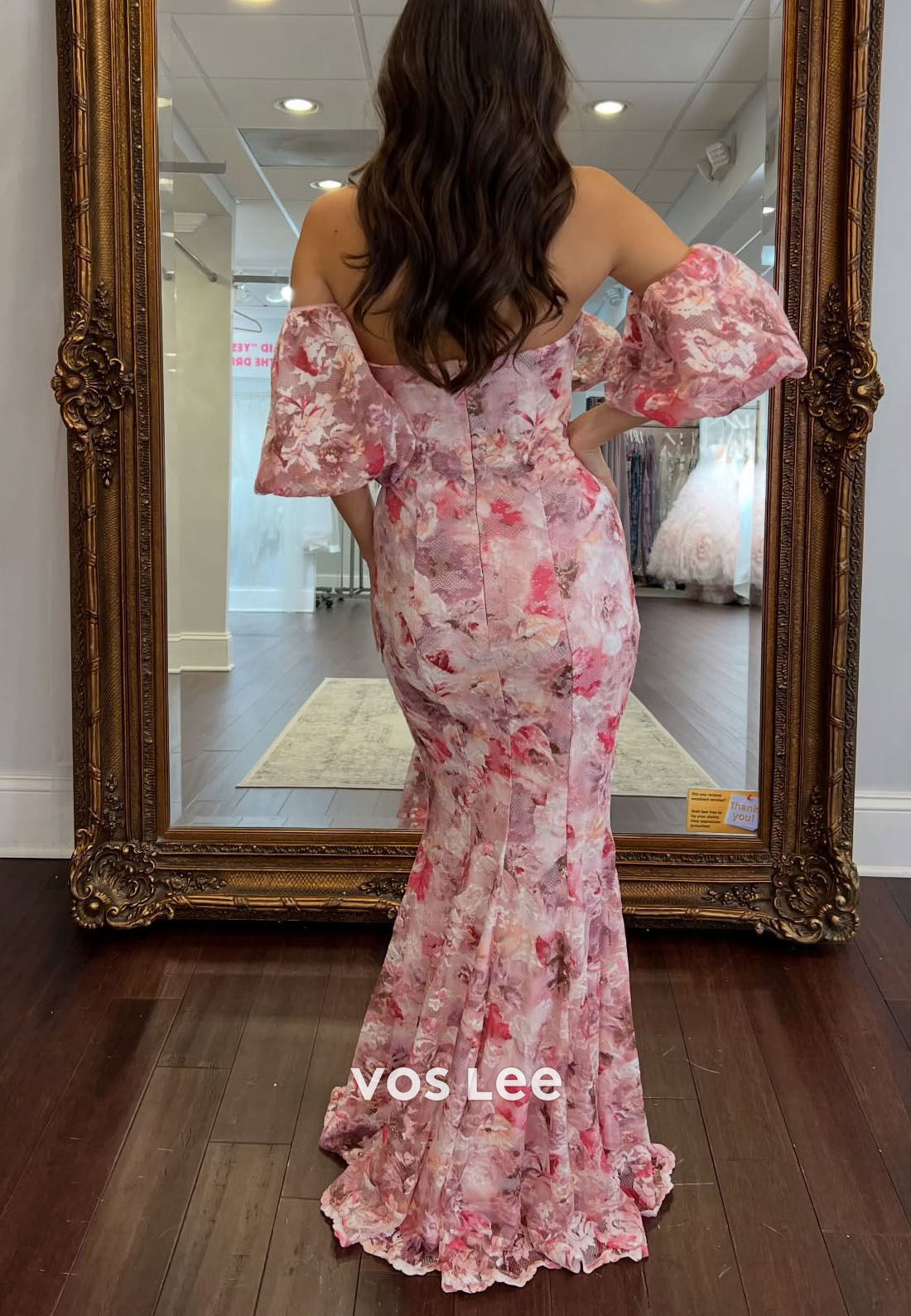 Gorgeous Sweetheart Floral Print Chiffon Prom Dress with Side Slit