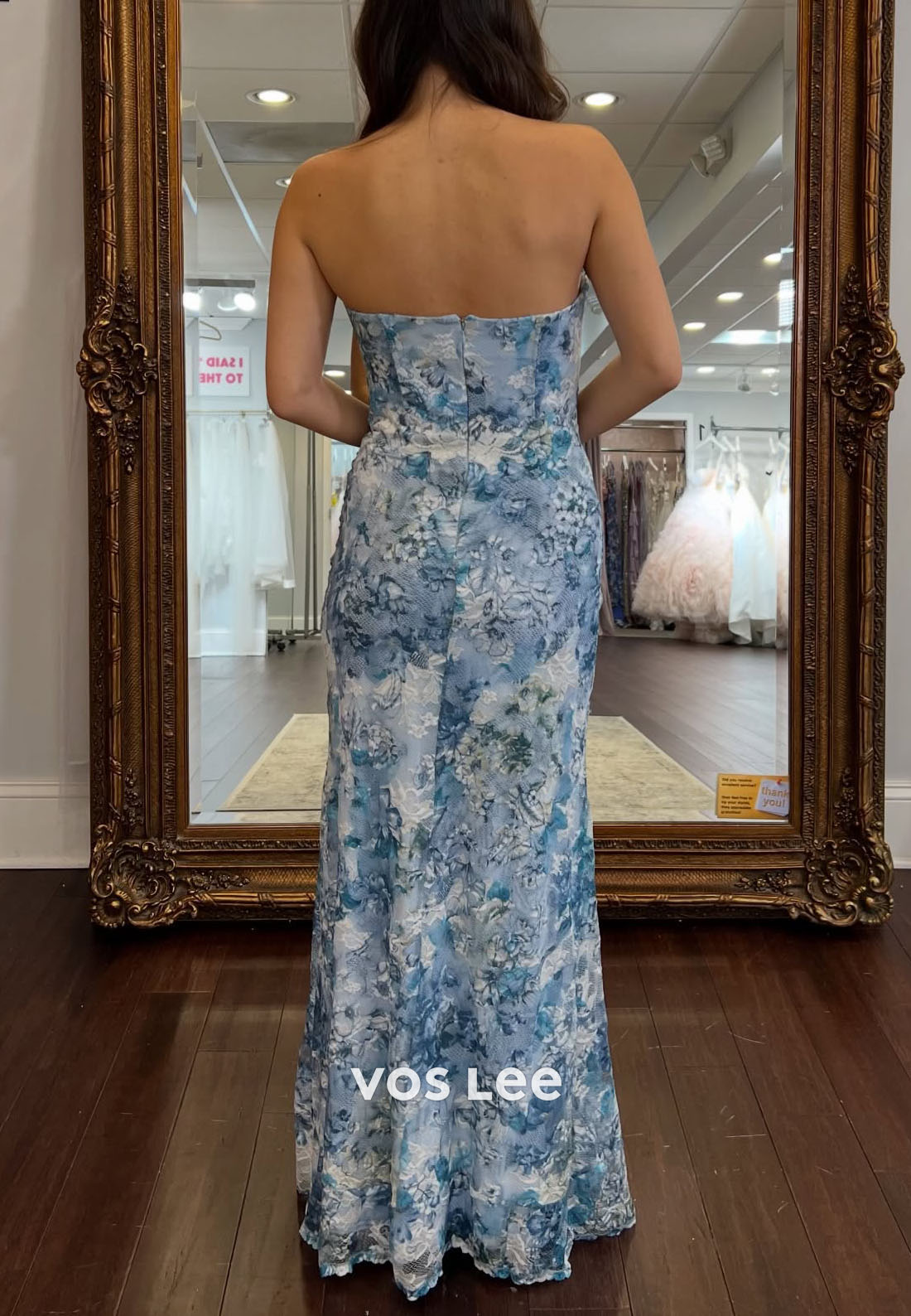 Simple Sweetheart Floral Print Strapless Sheath Zipper Prom Dress