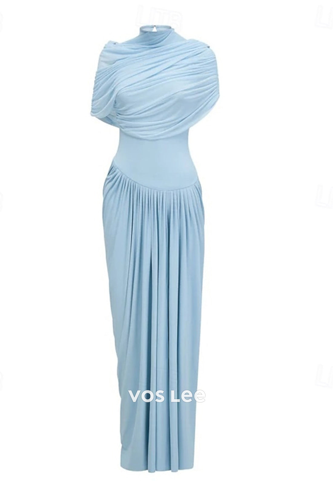 Asymmetrical Neck Floor-Length Evening Dresses Wedding Guest Dresses