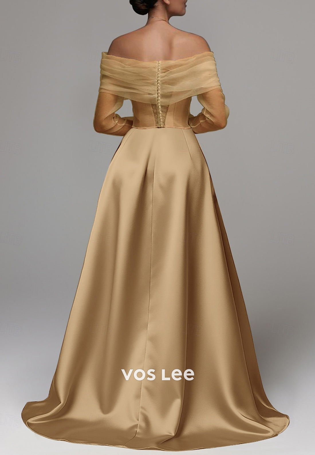Long Sleeve Off the Shoulder Tulle Appliques Mermaid Evening Dresses