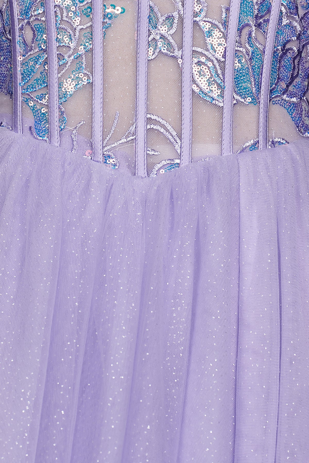 Lilac Strapless A Line Tulle Long Prom Dresses With Beading