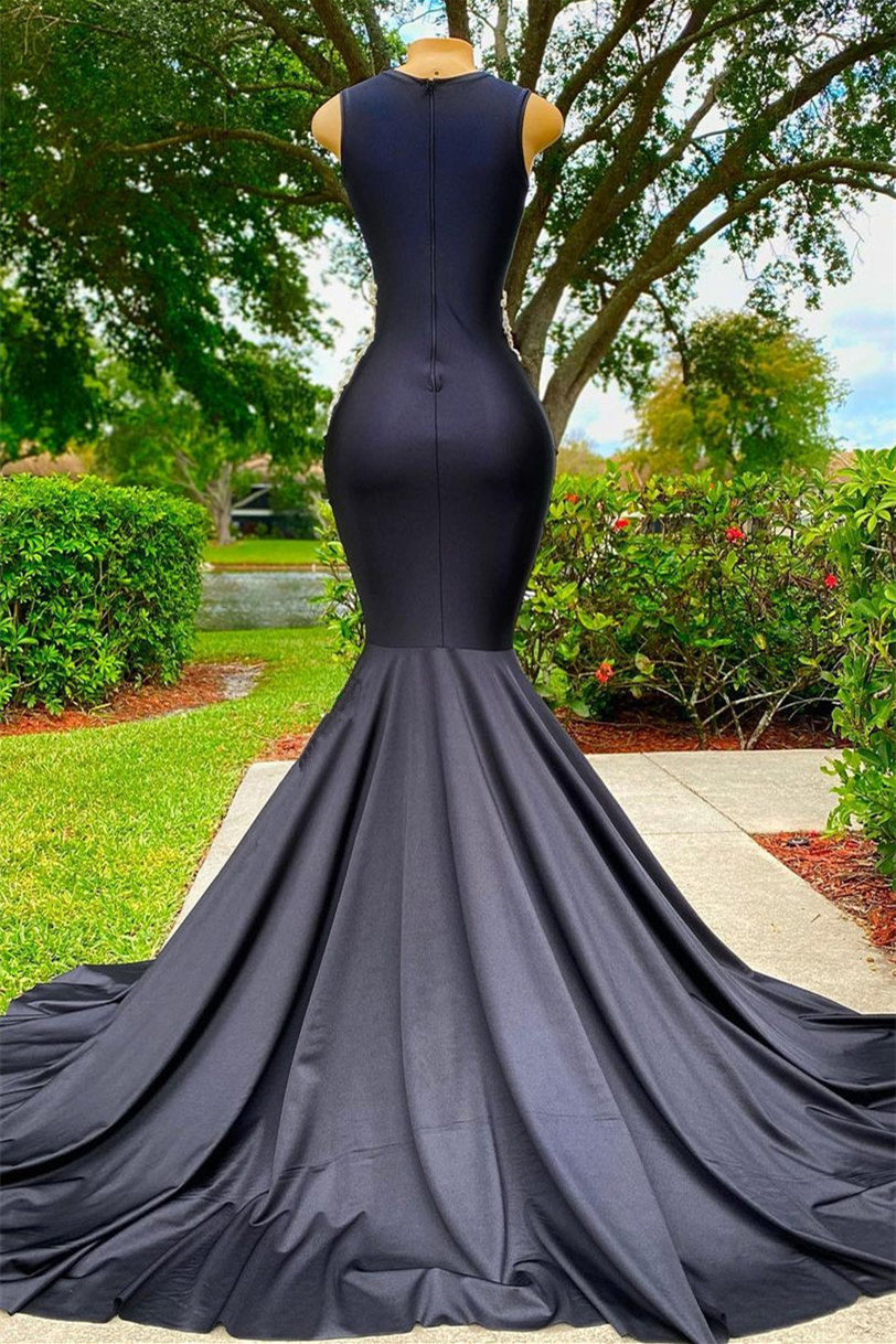 Stunning Black Mermaid Prom Dress WIth Beading Sexy Evening Dress