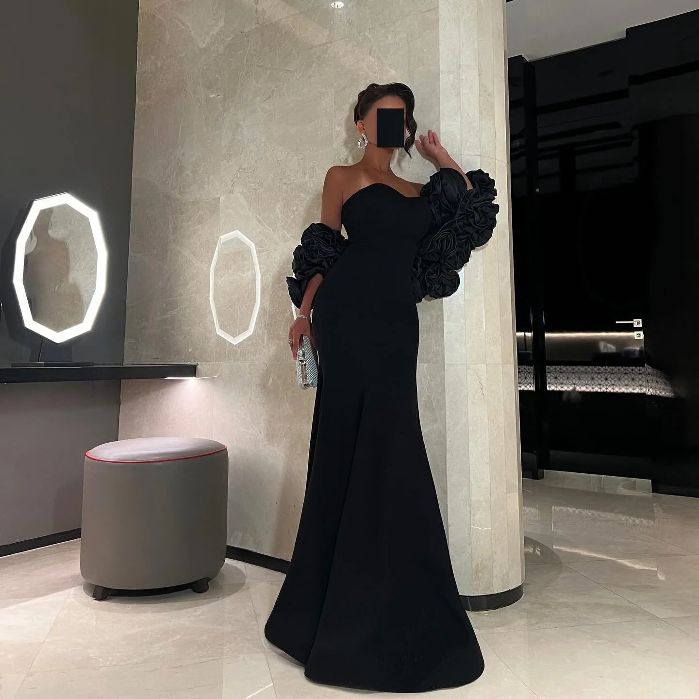 Floral Embossed Sweetheart Ruched Mermaid Sexy Evening Formal Dresses