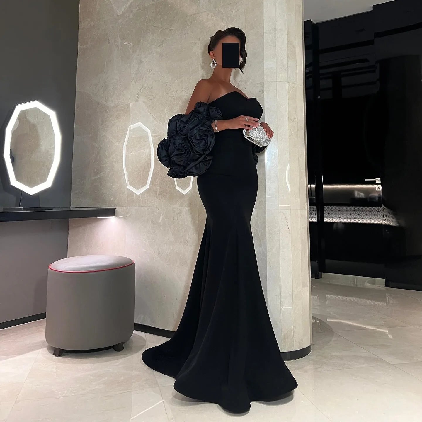 Floral Embossed Sweetheart Ruched Mermaid Sexy Evening Formal Dresses