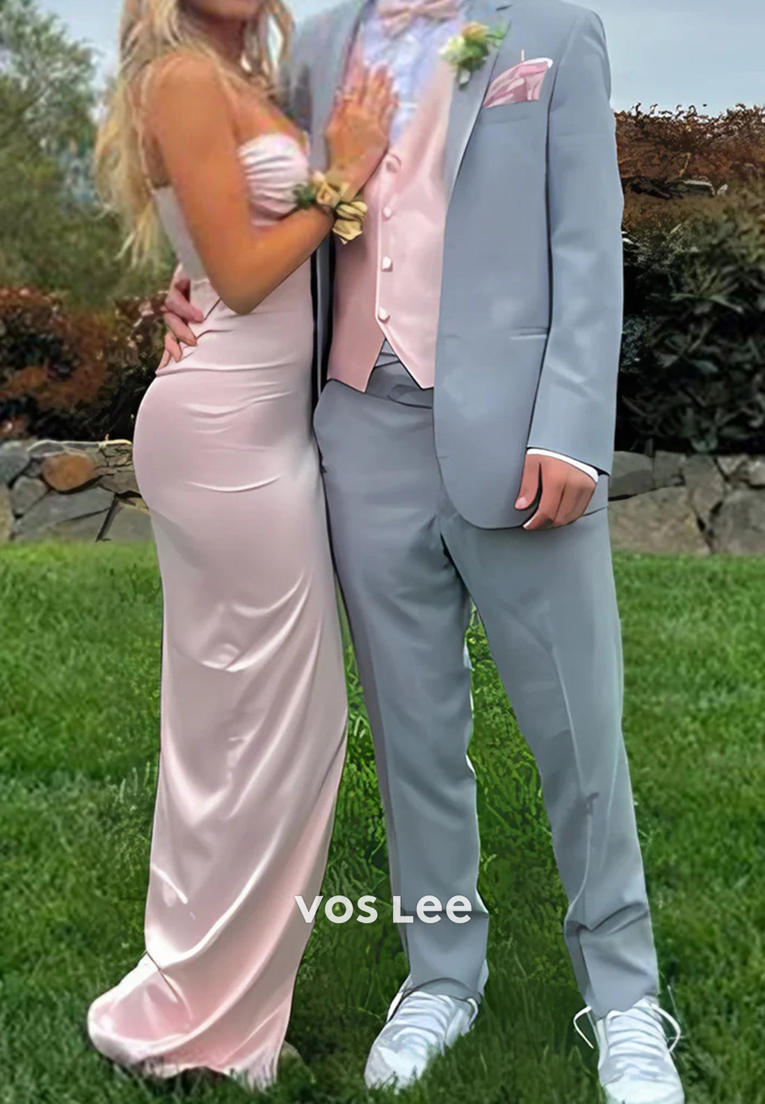 Sweetheart Spaghetti Straps Floor-Length Mermaid Prom Dresses with High Split