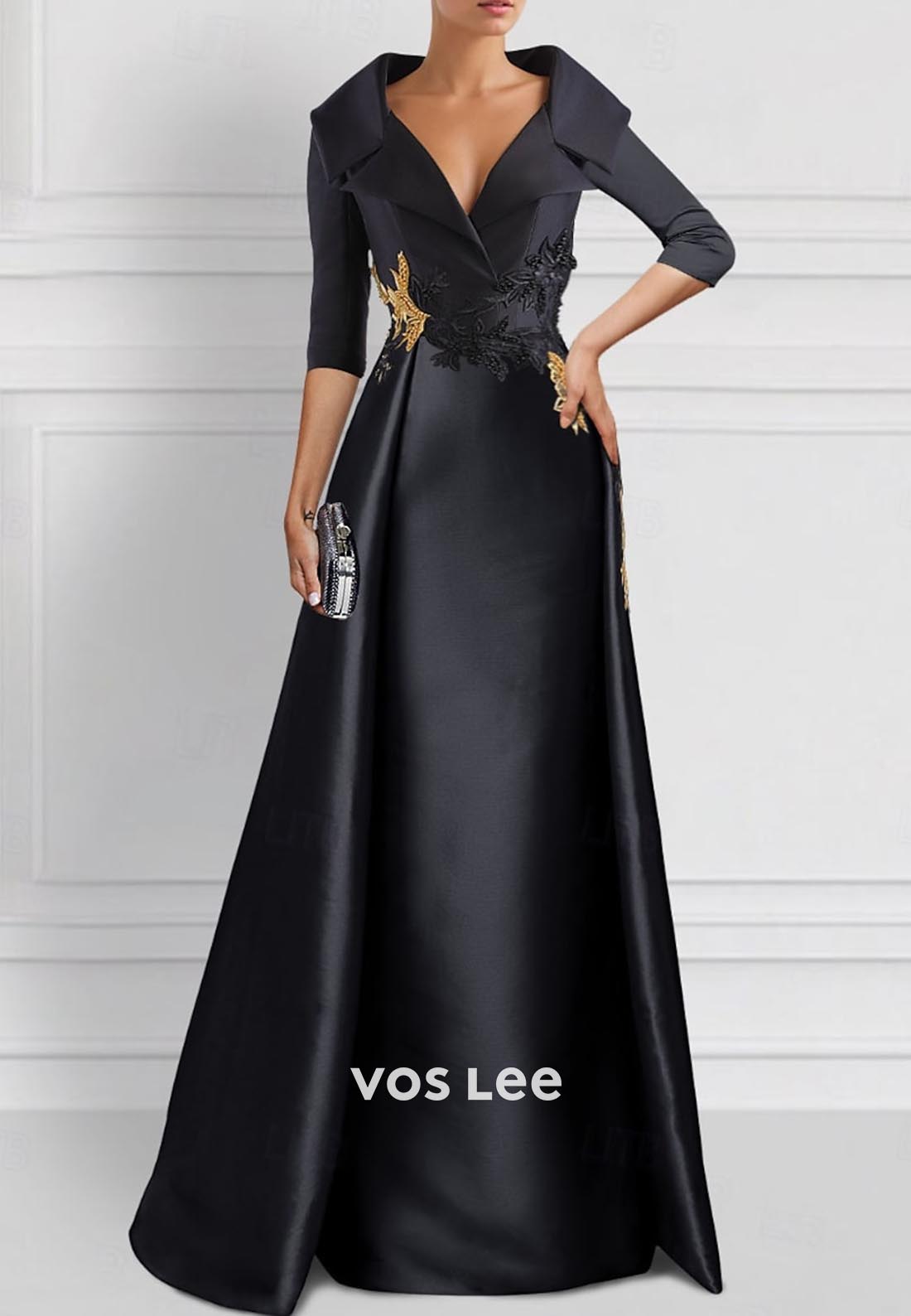 Glamorous & Dramatic Long Sleeves V Neck Mermaid Long Formal Evening Dress