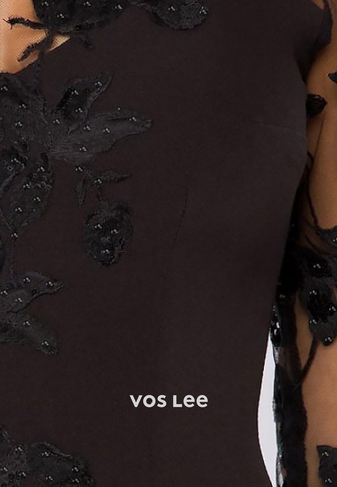 A-Line Asymmetrical Pleated Lace Floral Embellished Evening Dress