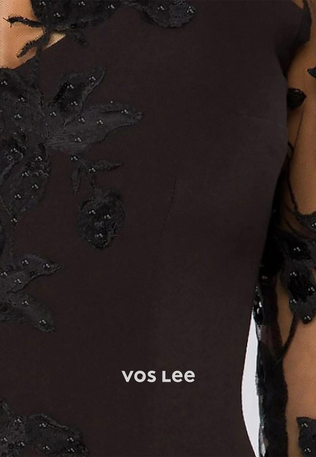 A-Line Asymmetrical Pleated Lace Floral Embellished Evening Dress