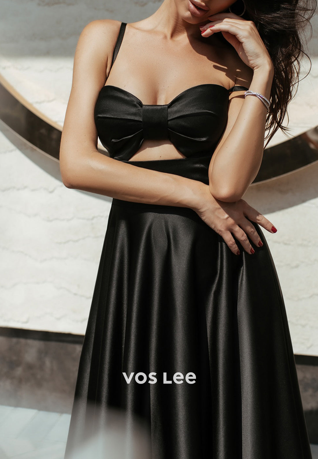 Sexy & Sleek A-Line Spaghetti Straps Sweetheart Tea-Length Pleated Evening Dresses