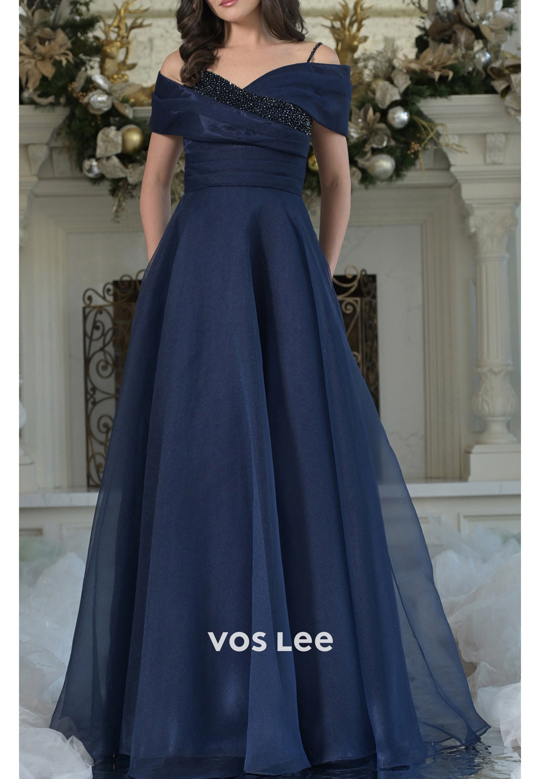 Elegant & Luxurious A-Line Off the Shoulder Pleated Mother of Bride Dresses