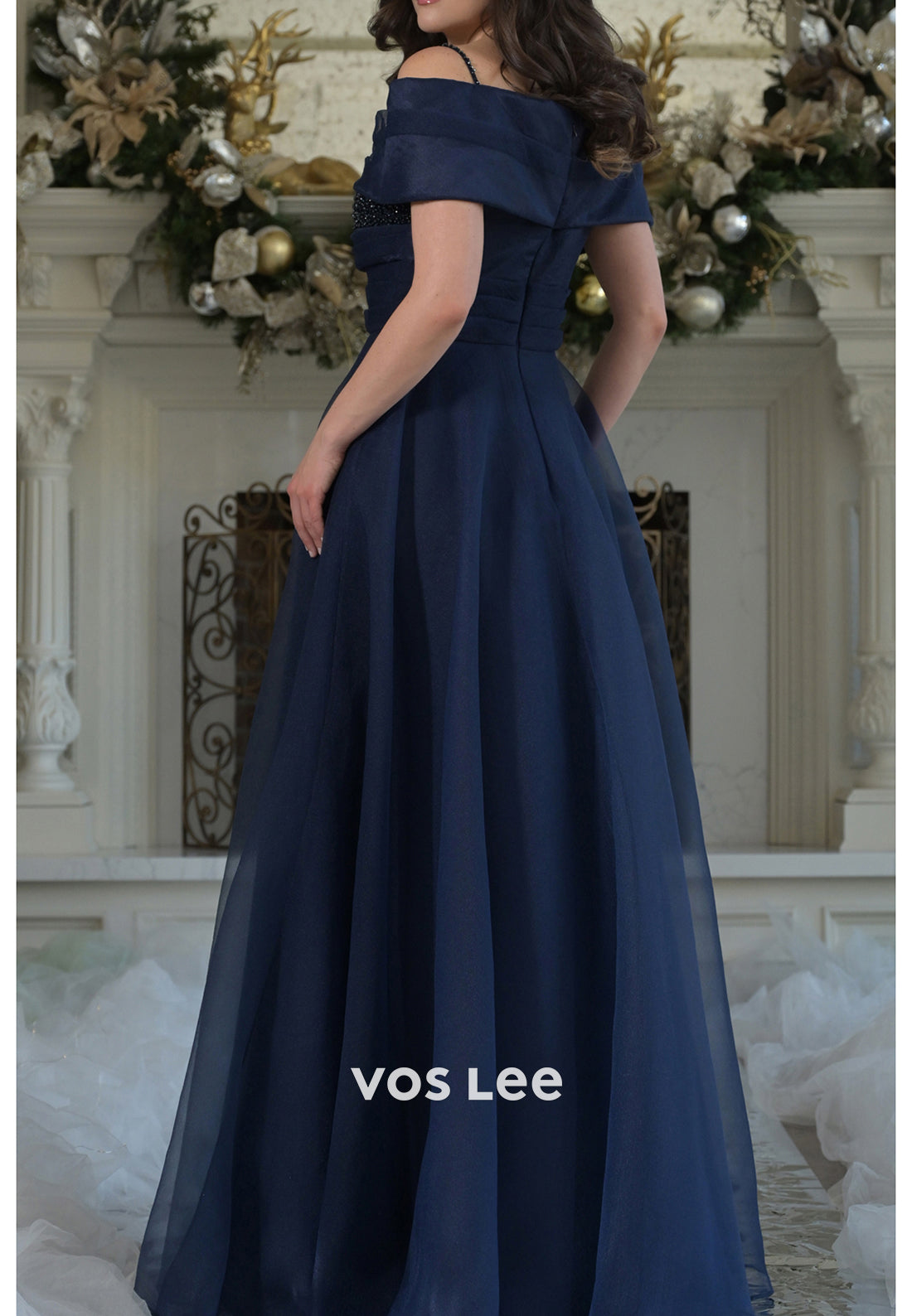 Elegant & Luxurious A-Line Off the Shoulder Pleated Mother of Bride Dresses