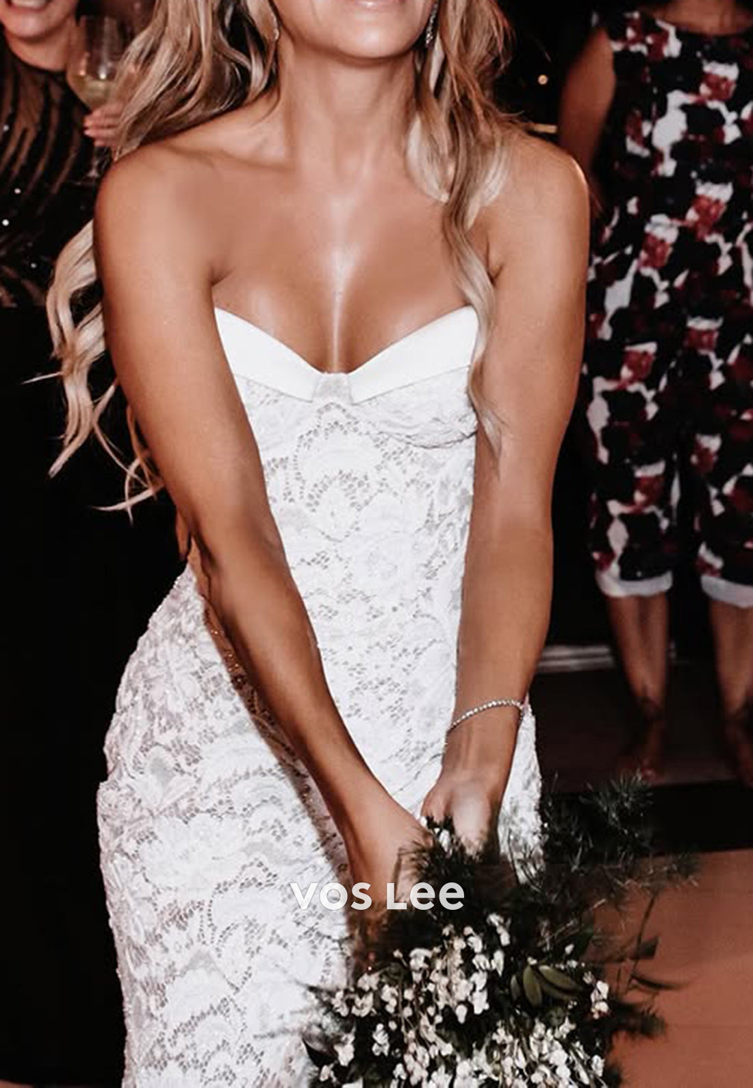 Sexy & Hot Strapless Sweetheart Appliques Lace Floor-Length Mermaid Wedding Dresses
