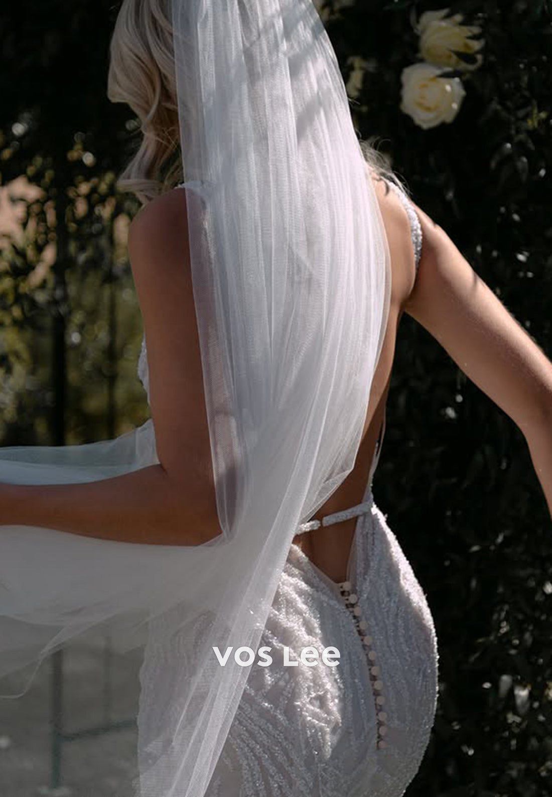 Sexy & Hot Spaghetti Straps Square Beach Mermaid Wedding Dresses with Sweep Train
