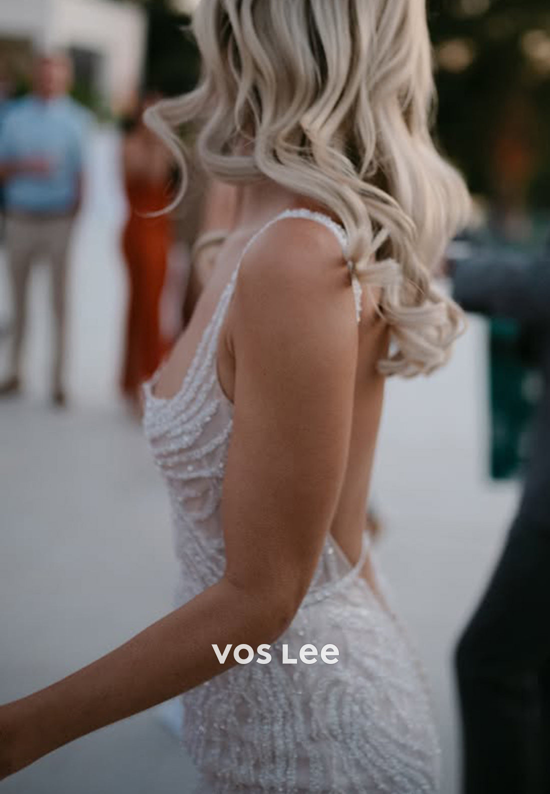 Sexy & Hot Spaghetti Straps Square Beach Mermaid Wedding Dresses with Sweep Train