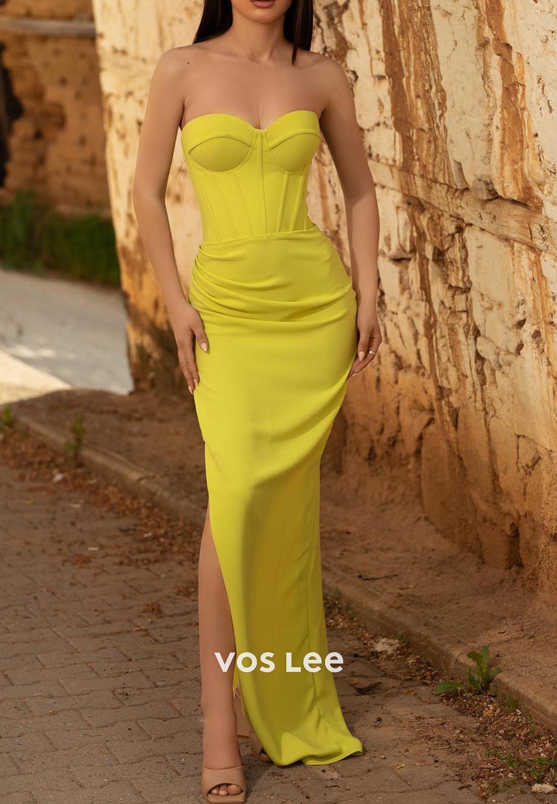 Classic & Timeless Sweetheart Ruched Mermaid Prom Dresses with Split