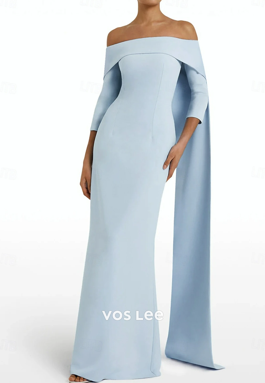 Couture & Ornate Long Sleeves Off-Shoulder Mermaid Evening Dress Formal Gowns