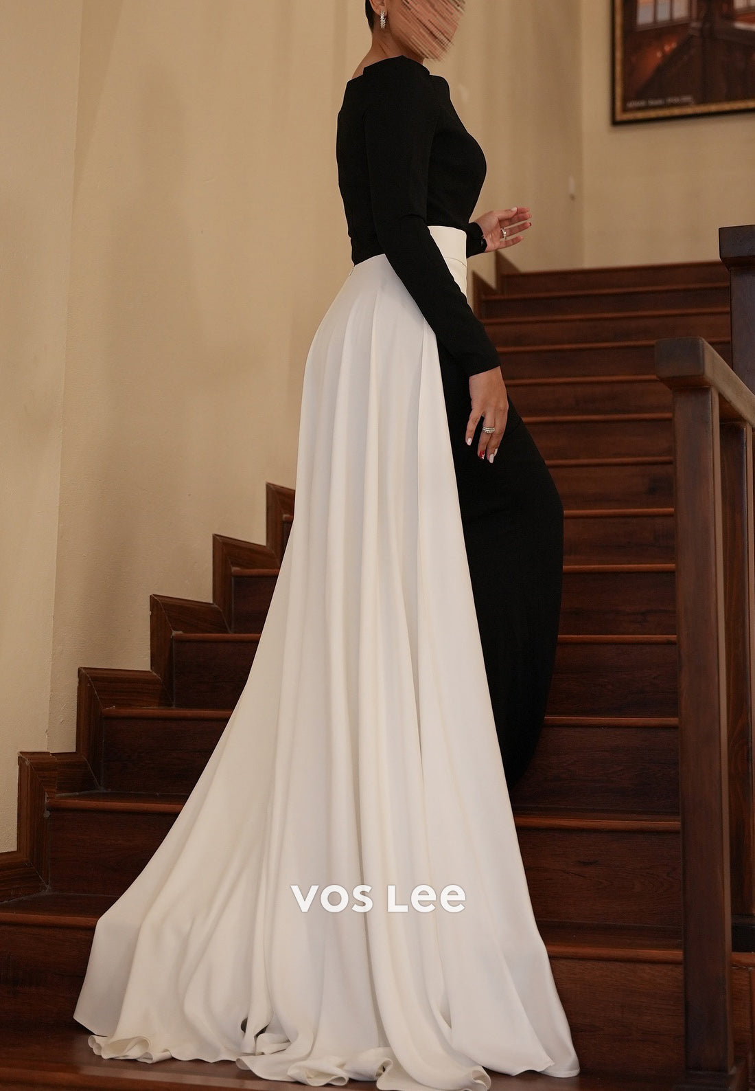 Couture & Ornate Long Sleeve Off the Shoulder Mermaid Evening Dresses with Sweep Train