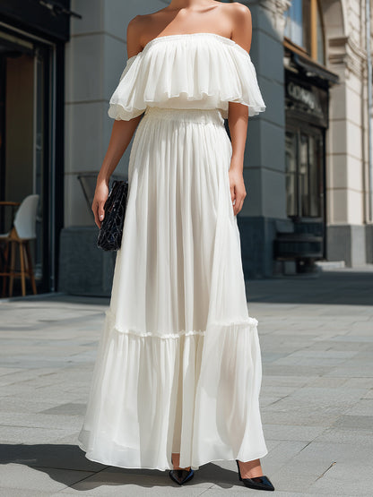Off-Shoulder Ruffle Tiered Maxi Dress