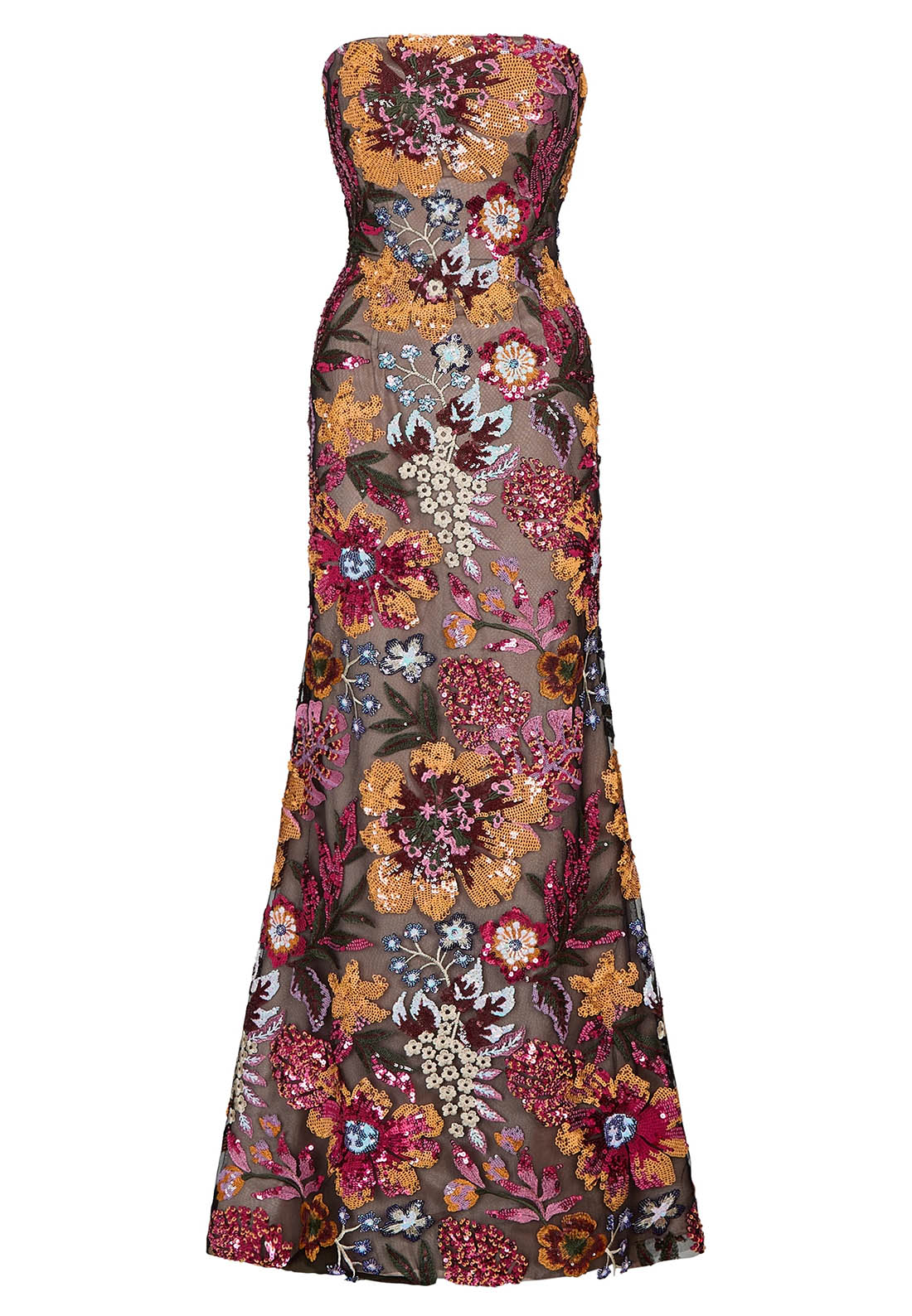 A-Line Sleeveless Strapless Appliques Evening Dress