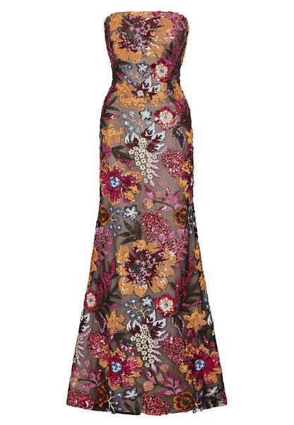 A-Line Sleeveless Strapless Appliques Evening Dress