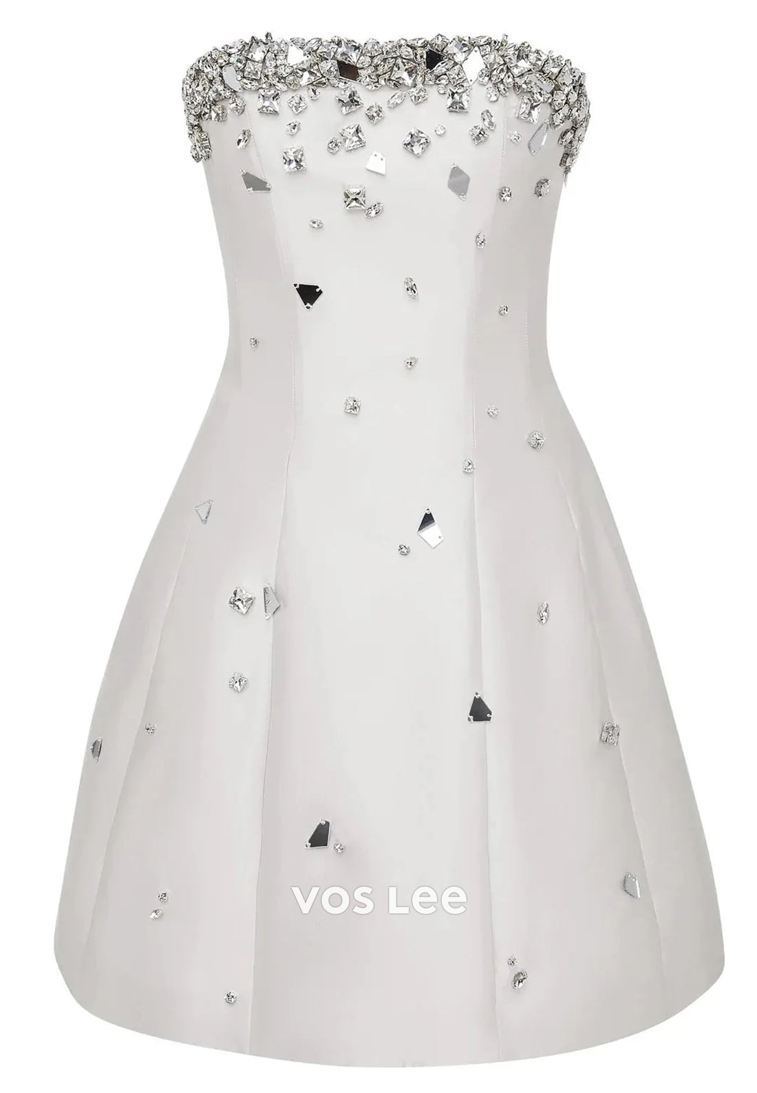 Strapless Rhinestone Embellished Pleated Sheath Homecoming Dresses