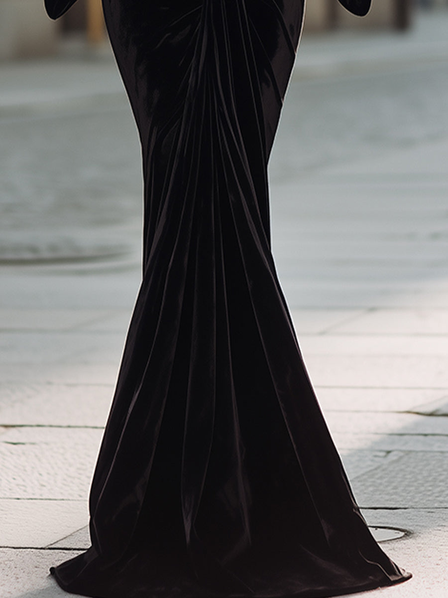 Elegant Velvet Evening Gown