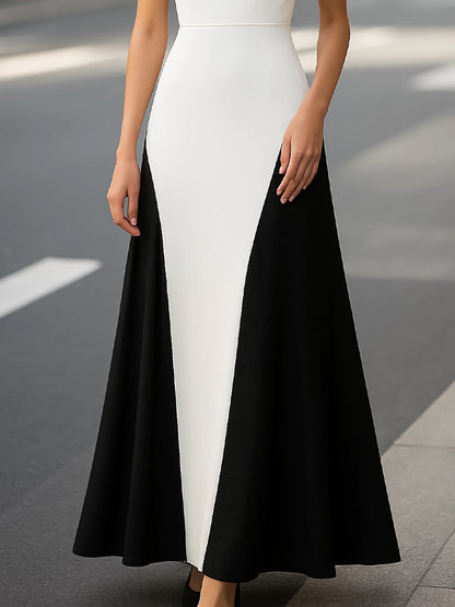 Colorblock Spaghetti Strap Maxi Dress
