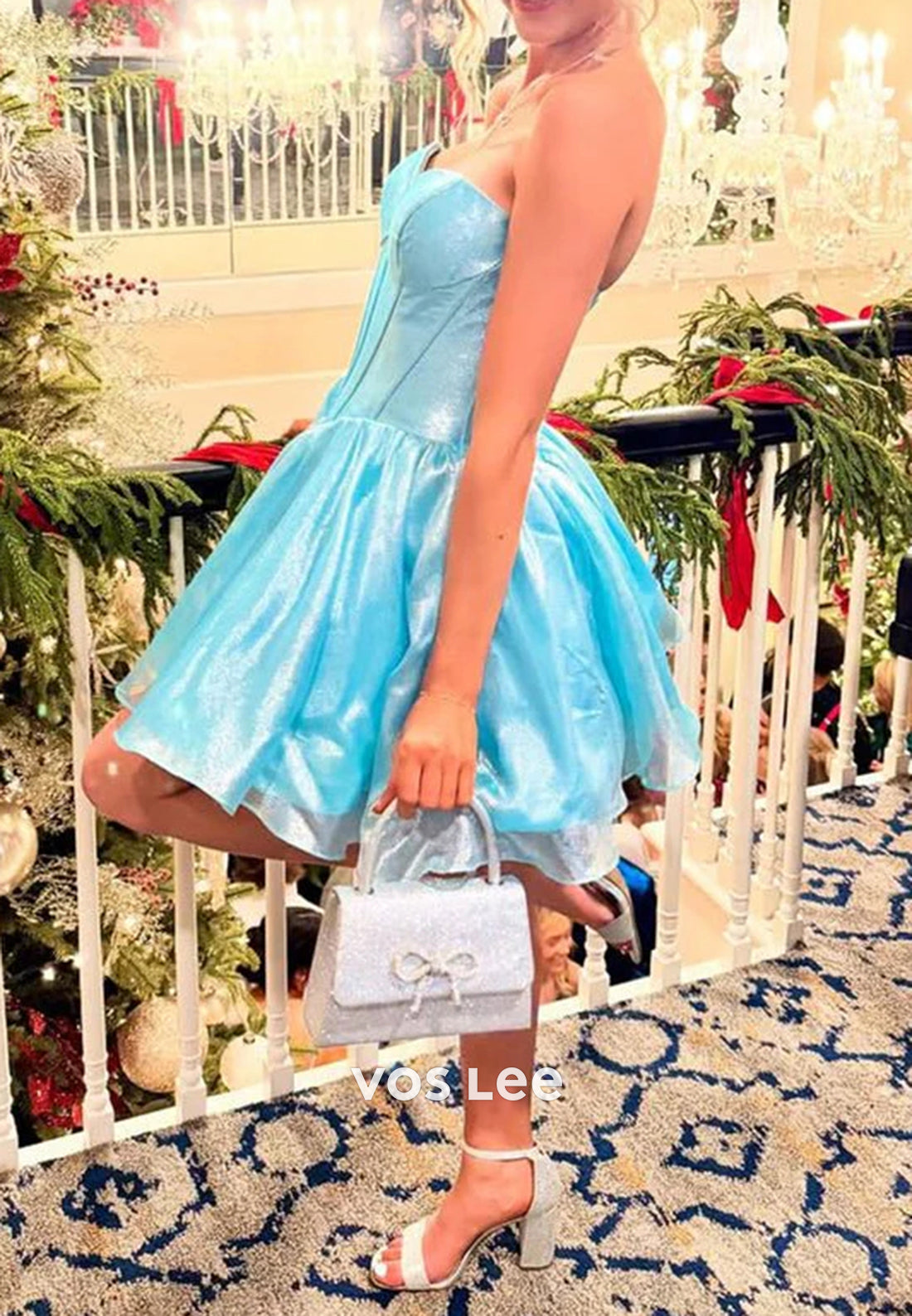 A-Line Strapless Sweetheart Pleated Homecoming Dresses