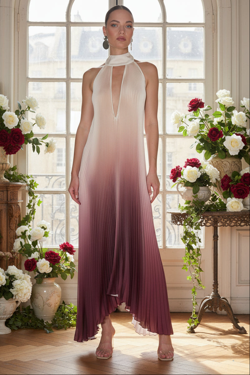 Mermaid Asymmetric Cape Sleeve Floral Sequin Cocktail Gown