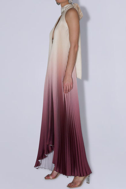 Mermaid Asymmetric Cape Sleeve Floral Sequin Cocktail Gown