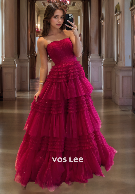 Ball Gown Sweetheart Sweep Train  Tulle Prom Dress