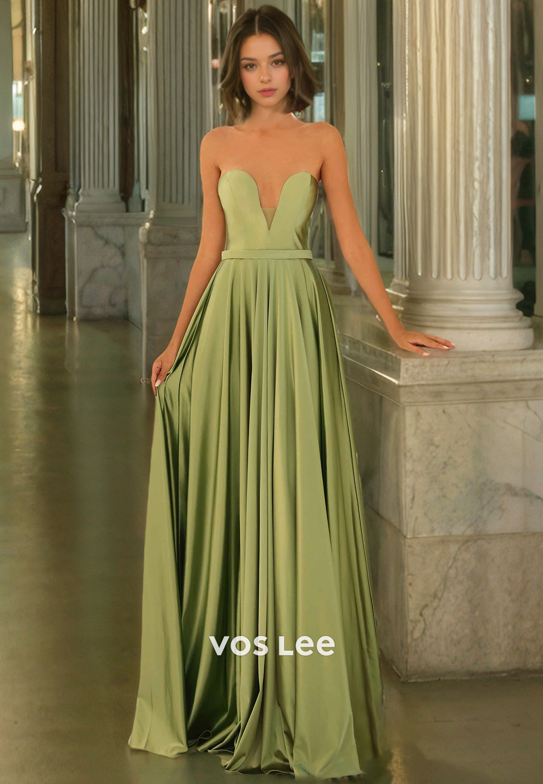 Strapless Long Formal Prom Dress A-Line Sweetheart Party Dress