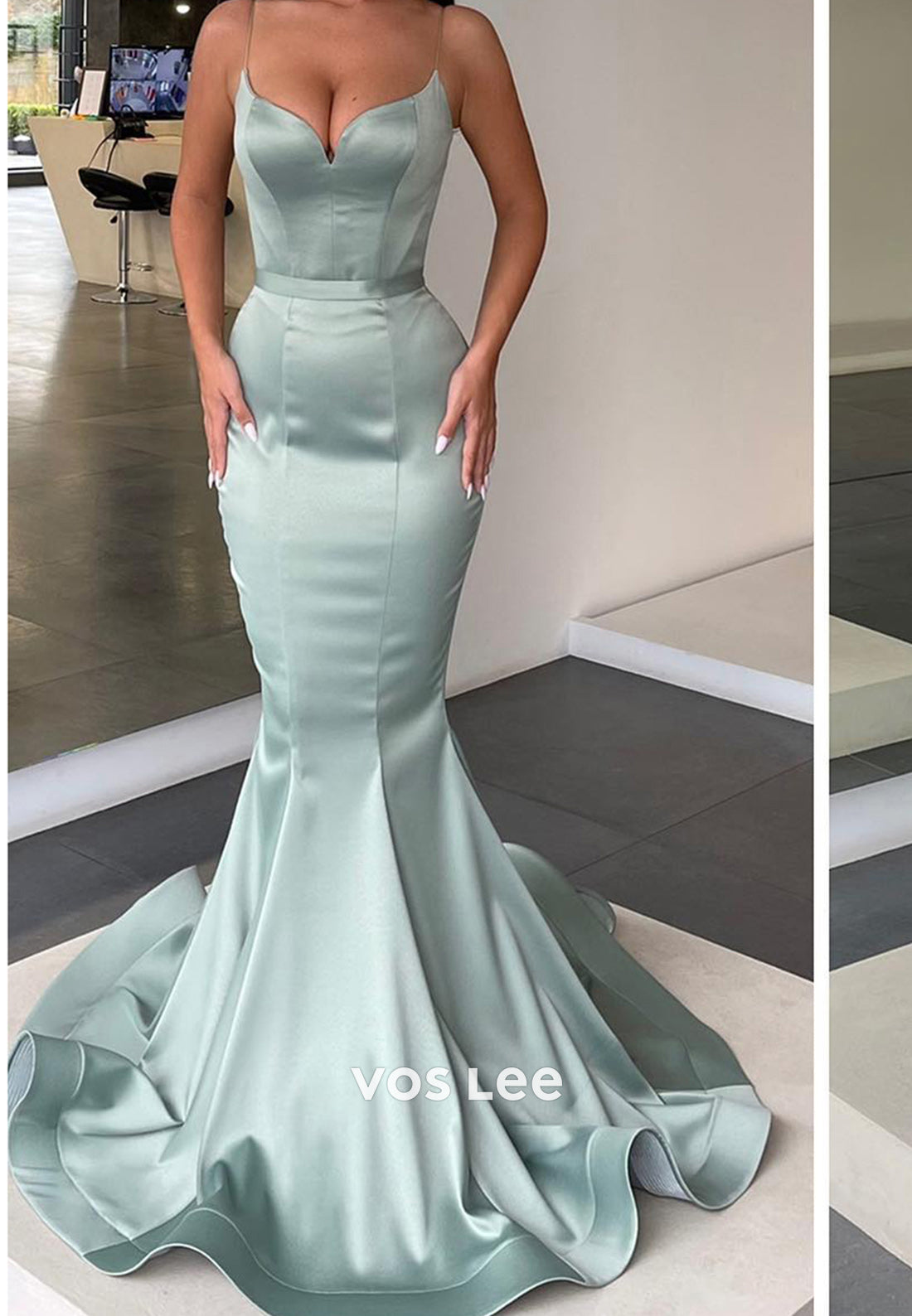 Sexy and Sleek Spaghetti Straps Sweetheart Mermaid Evening Dresses with Train