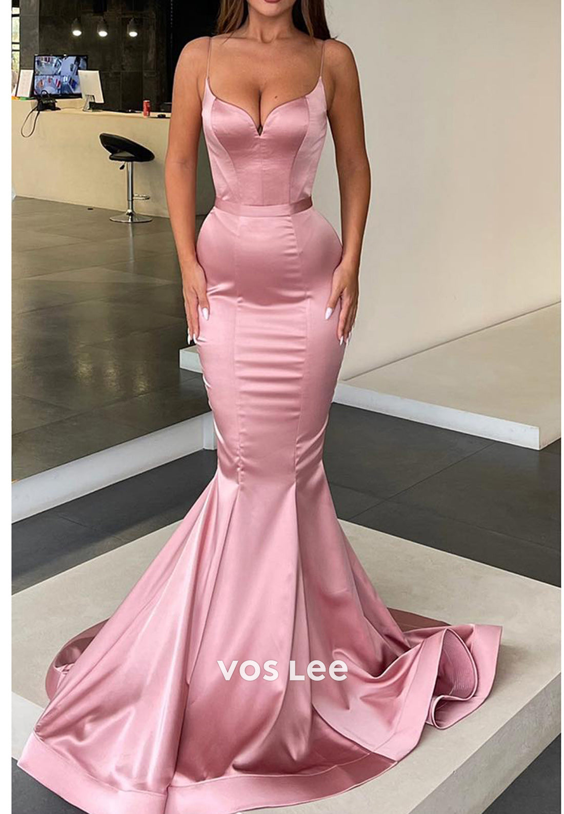 Sexy and Sleek Spaghetti Straps Sweetheart Mermaid Evening Dresses with Train