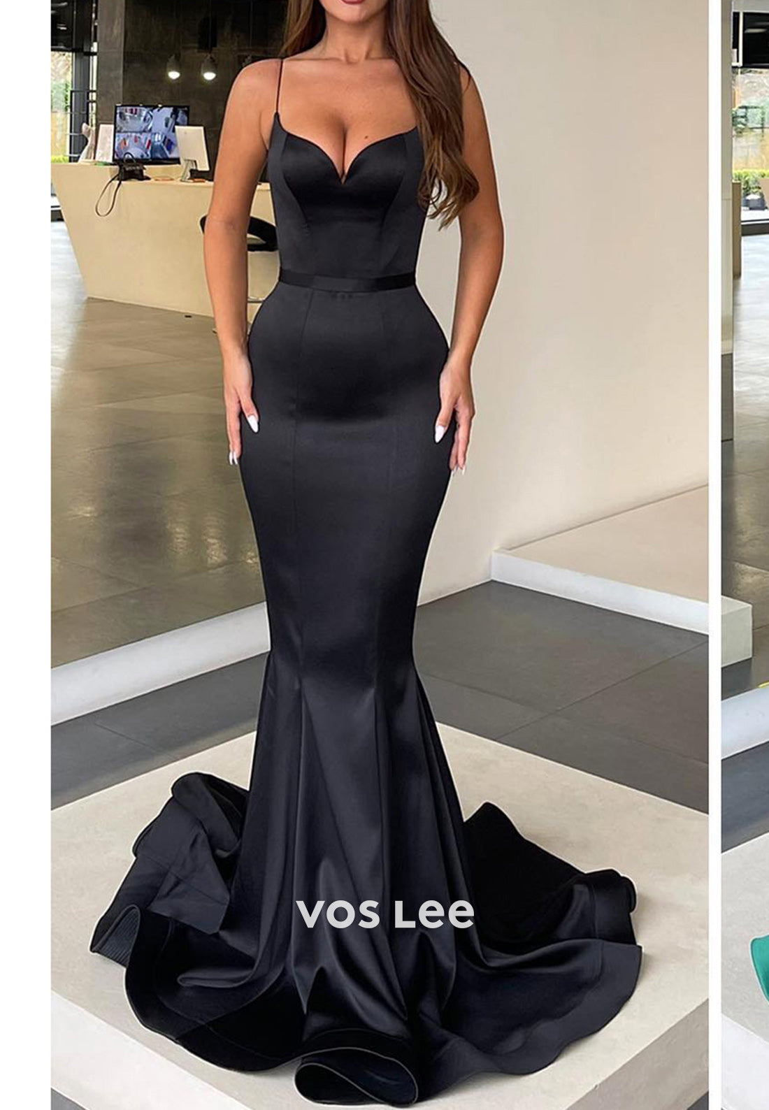 Sexy and Sleek Spaghetti Straps Sweetheart Mermaid Evening Dresses with Train