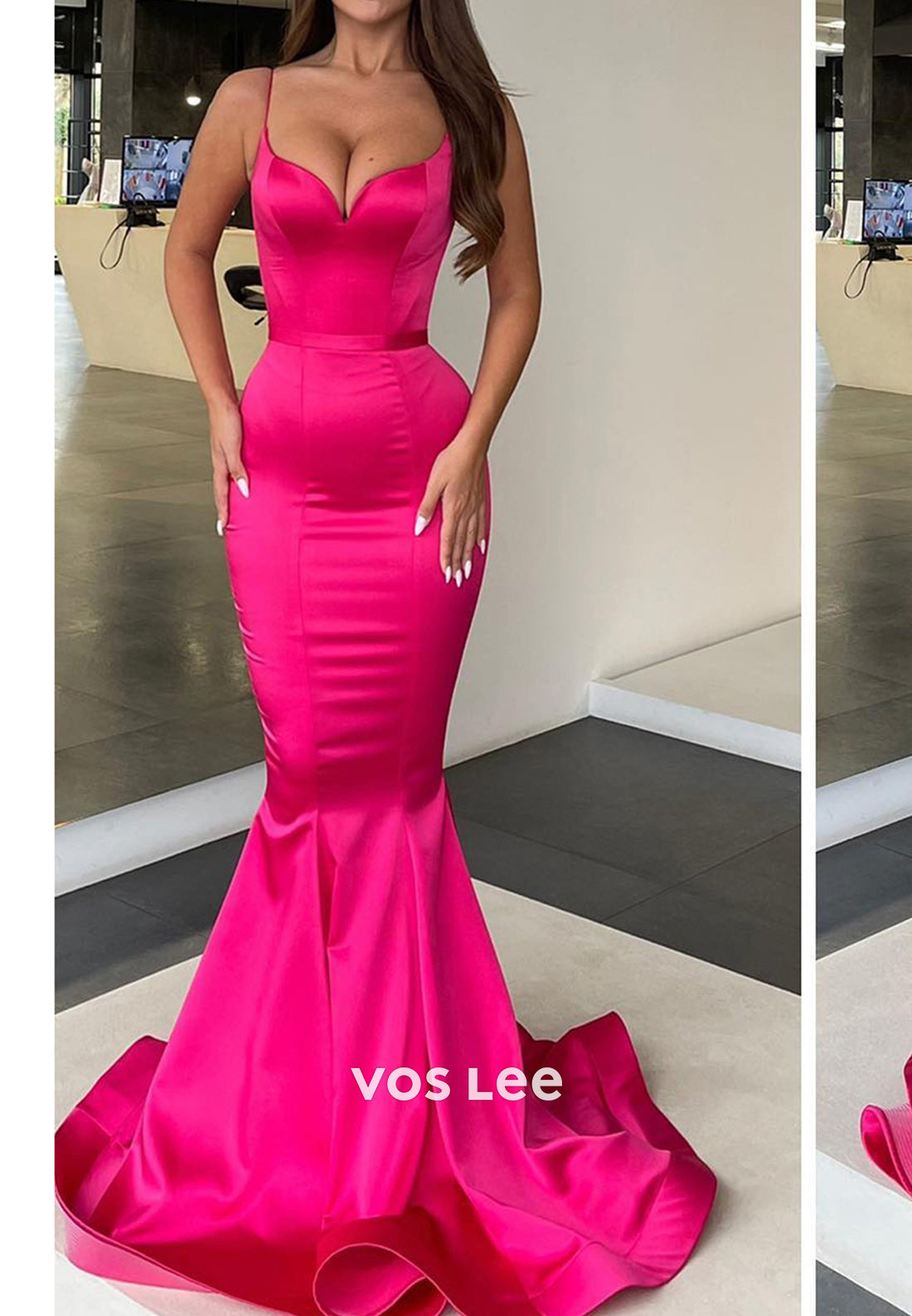 Sexy and Sleek Spaghetti Straps Sweetheart Mermaid Evening Dresses with Train