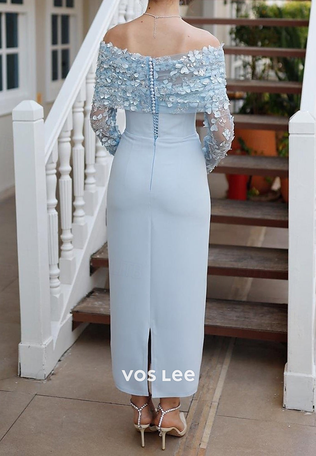 Appliques Lace Off the Shoulder Long Sleeve Mermaid Evening Dresses