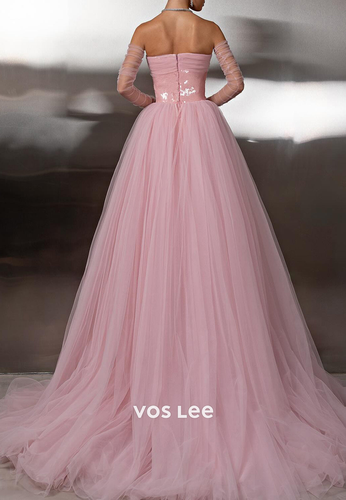 Fully Sequined Sweetheart Strapless Mermaid Prom Dresses with Court Train