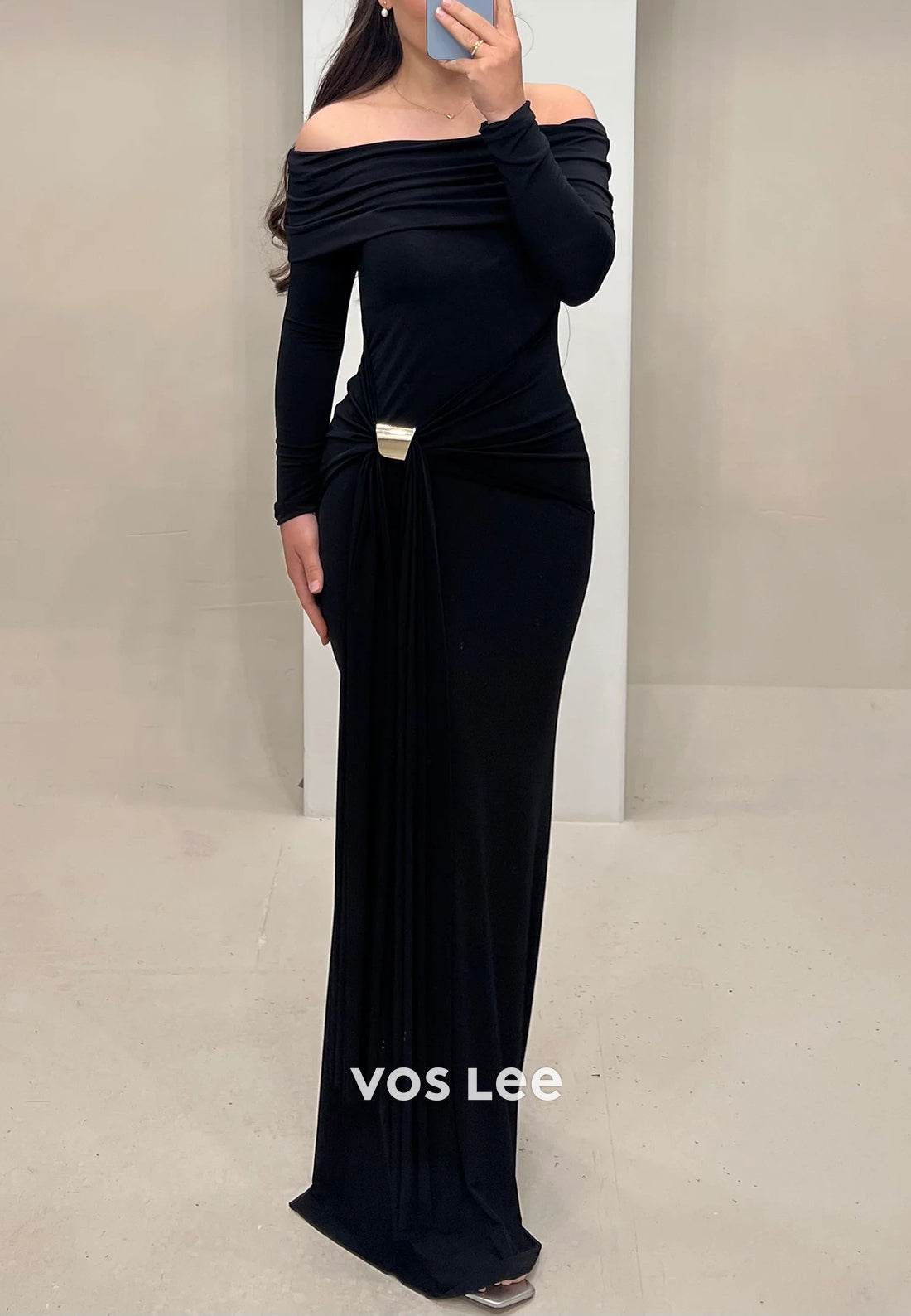 Classic & Timeless Long Sleeve Off the Shoulder Floor-Length Mermaid Evening Dresses