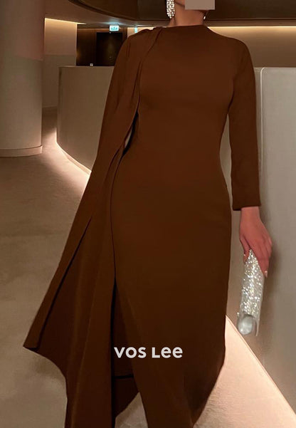 Sexy and Sleek Long Sleeve Scoop Floor-Length Mermaid Evening Dresses