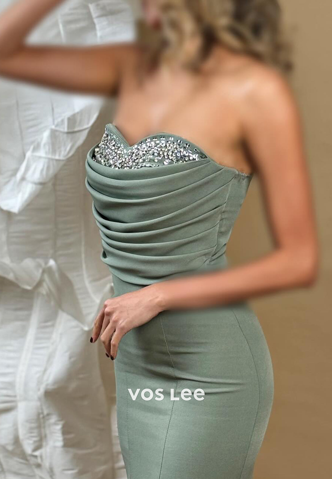 Sparkle & Shine Sweetheart Rhinestone Trumpet/Mermaid Prom Dresses with Sweep Train