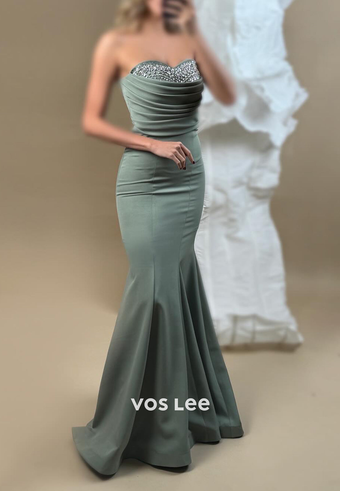 Sparkle & Shine Sweetheart Rhinestone Trumpet/Mermaid Prom Dresses with Sweep Train