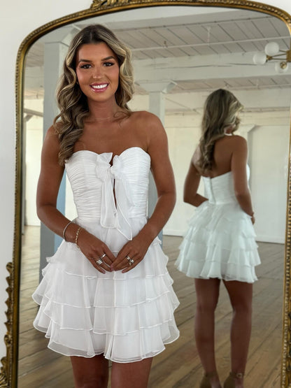 Chic A Line Sweetheart Blue Short Homecoming Dress with Ruffles