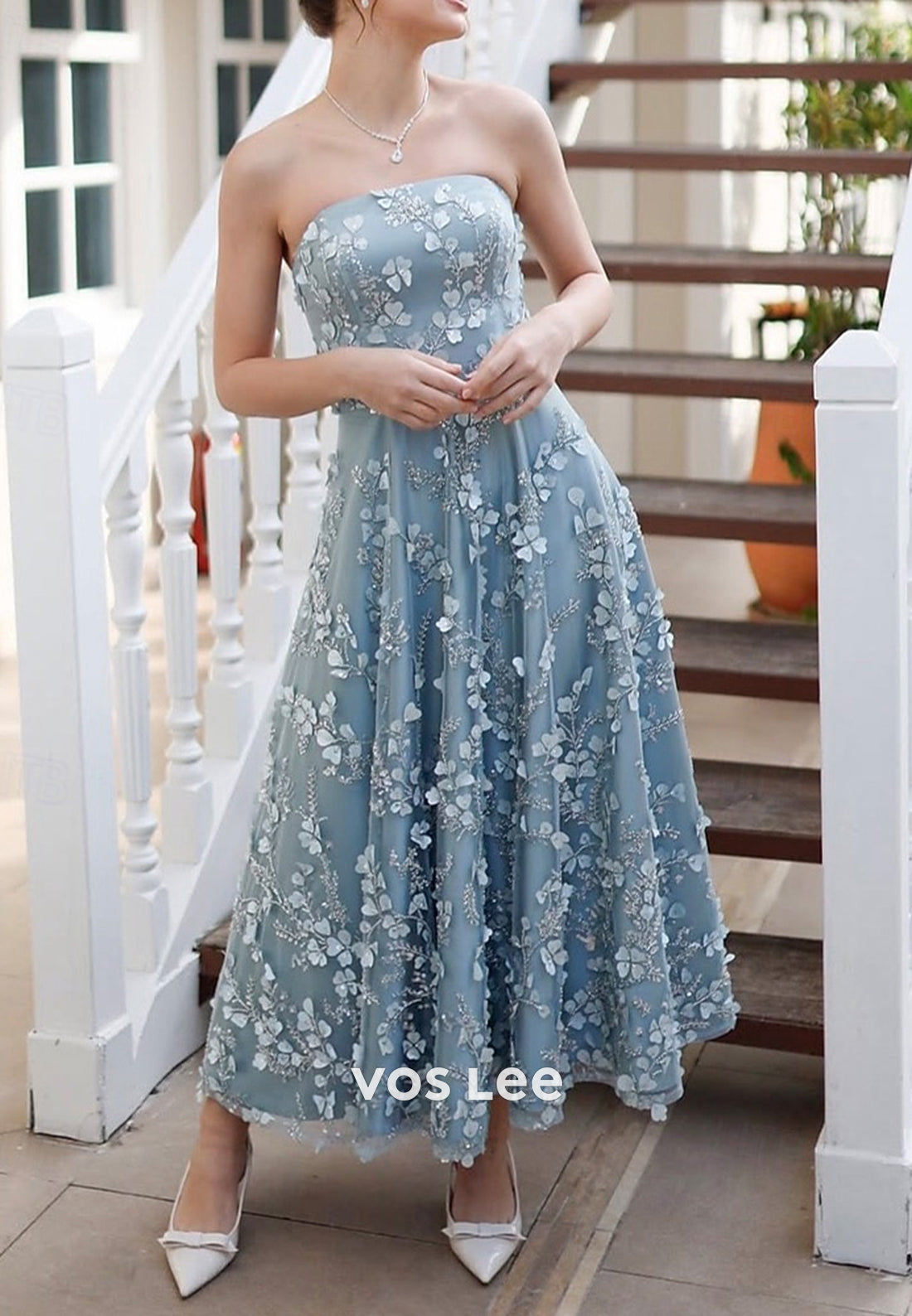 Two Pieces A-Line Off the Shoulder Appliques Lace Evening Dresses