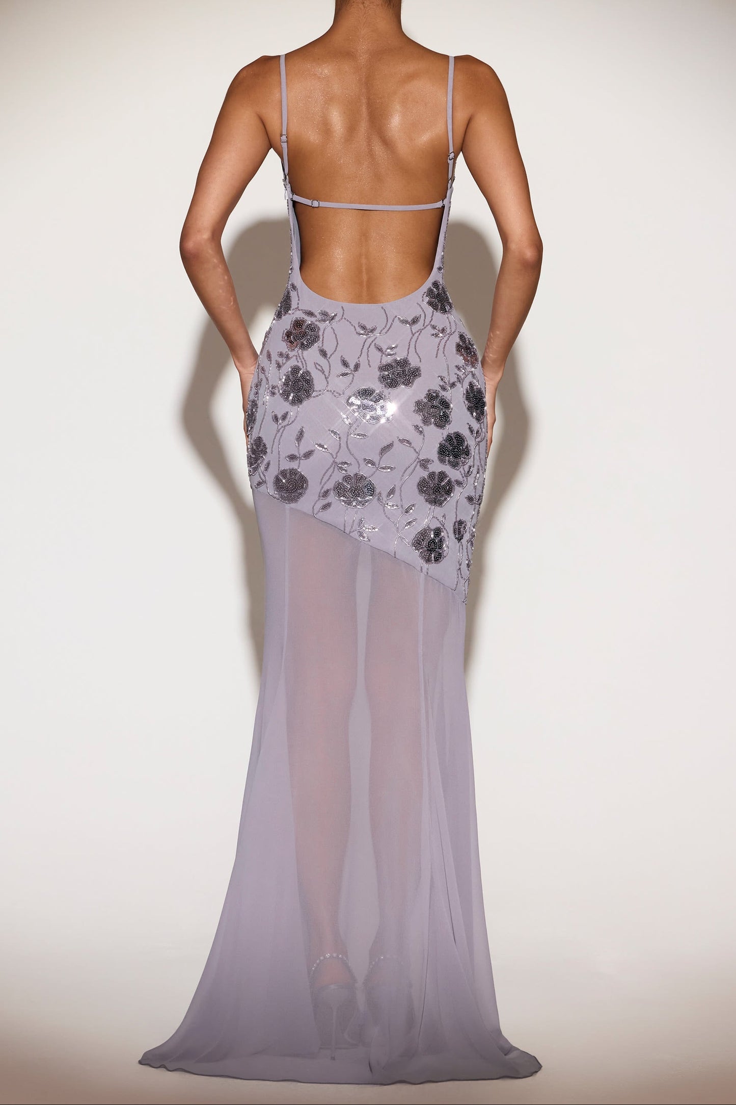 Lilac Backless Prom Gown - Chiffon Maxi Dress for Formal Events