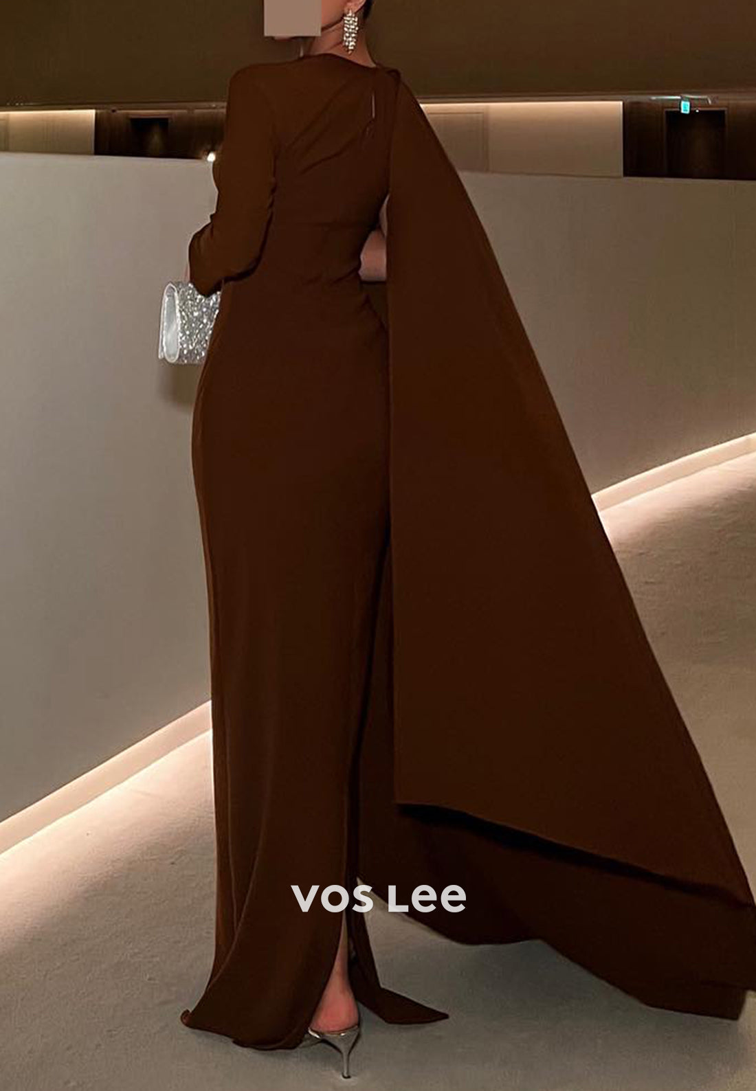 Sexy and Sleek Long Sleeve Scoop Floor-Length Mermaid Evening Dresses