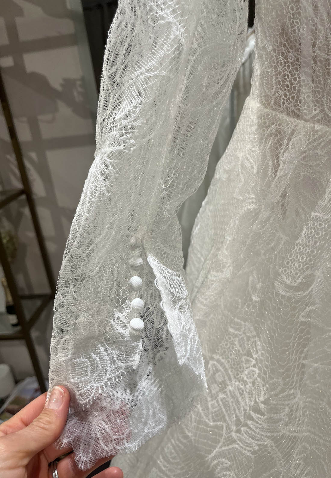 Charming Long Sleeves V-Neck Lace Wedding Dress